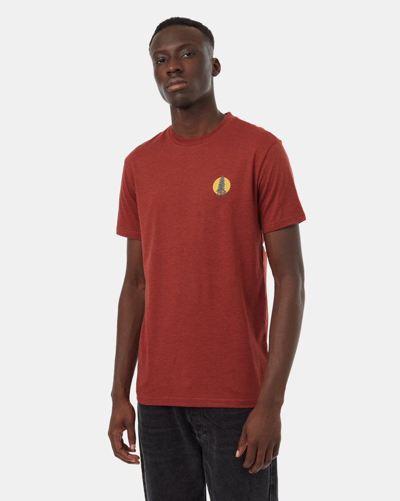 Red-Crew-Neck-Short-Sleeve-Graphic-T-Shirt