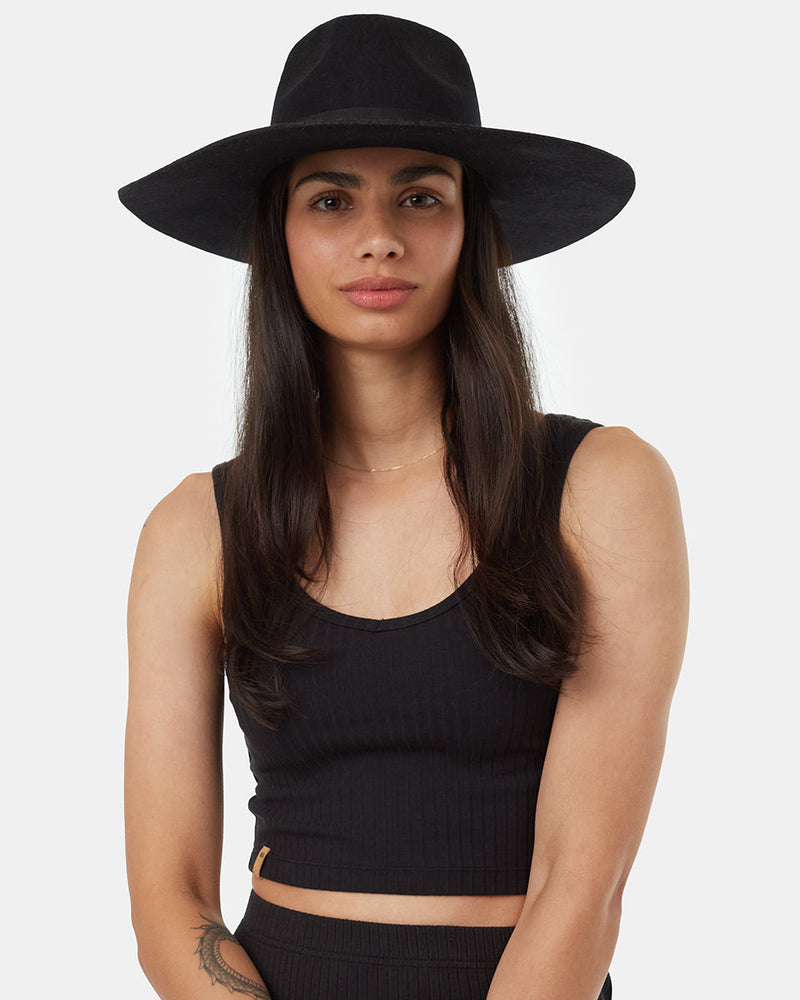Black-Recycled-Wool-Fedora-Hat