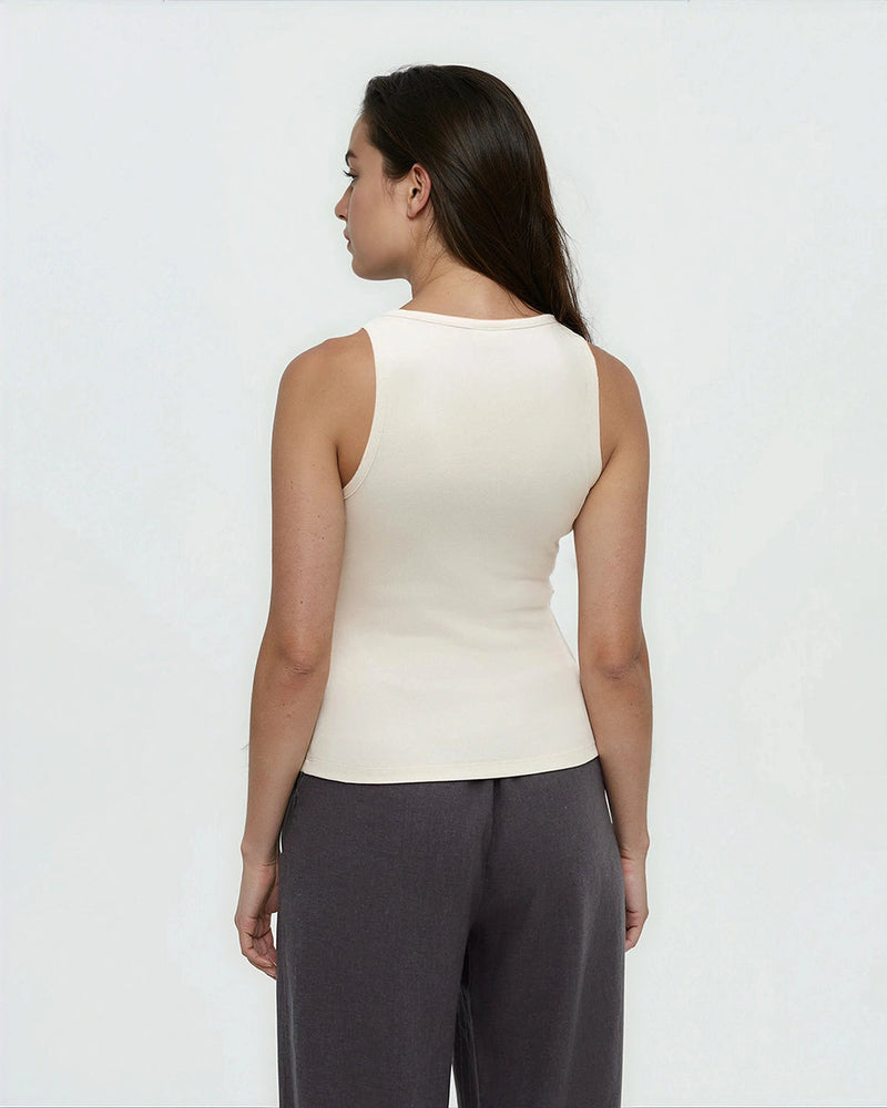 White-Soft-Fine-Rib-Cotton-Fitted-Tank