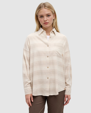 White-Women_s-Stretch-Cotton-Oversized-Shirt *Model is 5'8", wearing size S