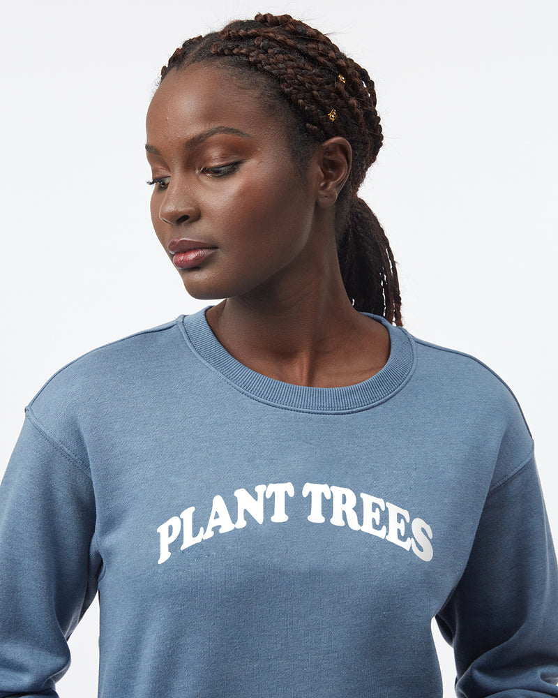 Womens-Blue-Graphic-Crewneck-Sweater