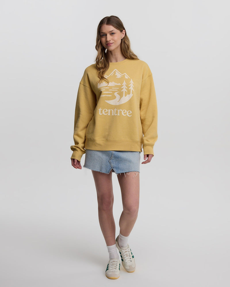 Yellow-Relaxed-Graphic-Crew-Neck-Sweatshirt