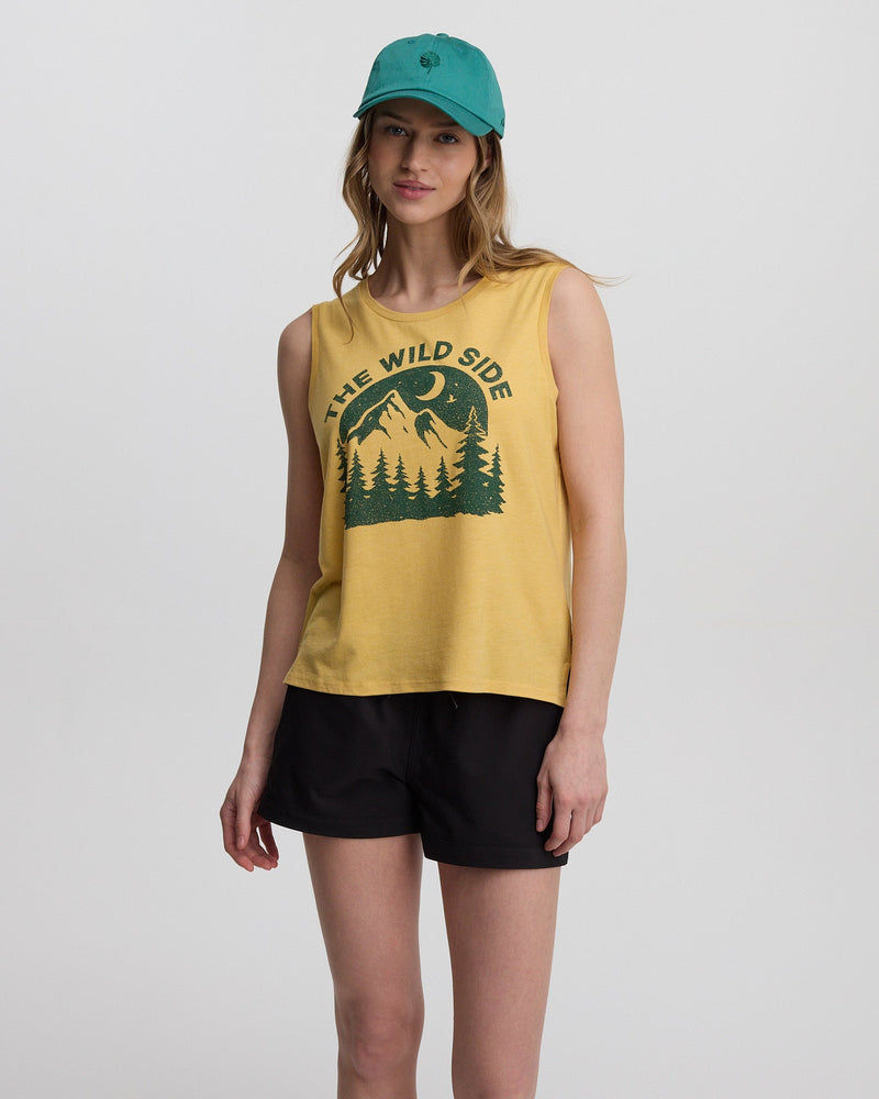 Yellow-Treeblend-Relaxed-Graphic-Crew-Neck-Tank