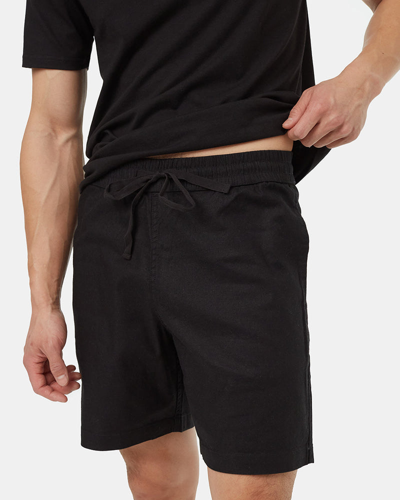 Black-Mens-Hemp-Mid-Rise-Shorts