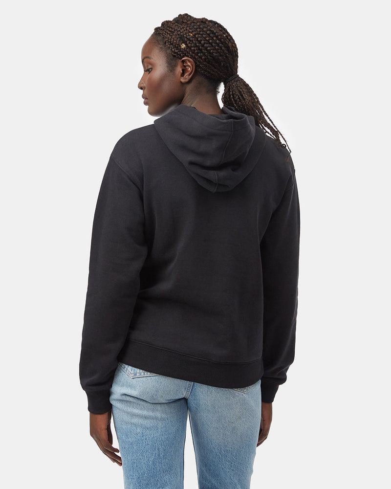 Black Women's Eco-Friendly Graphic Hooded Pullover