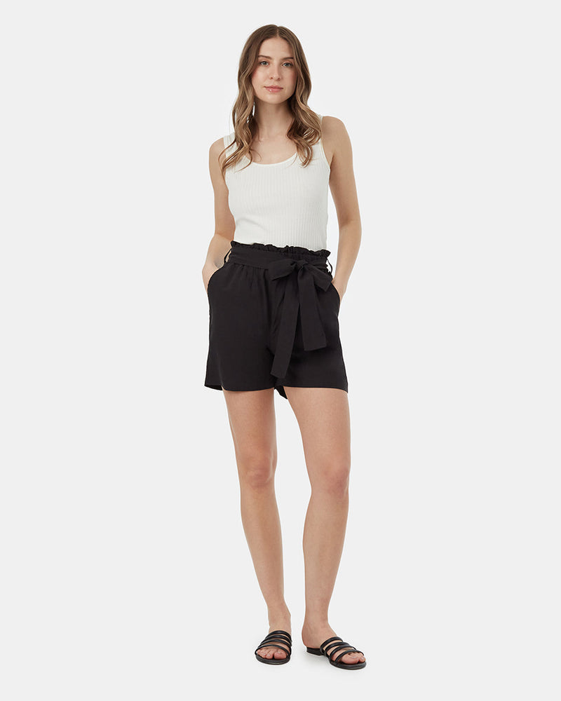 Black-Womens-Paper-Bag-Shorts