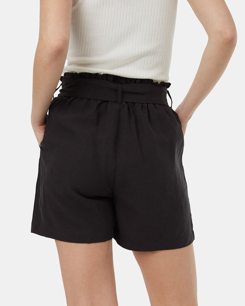 Black-Womens-Paper-Bag-Shorts
