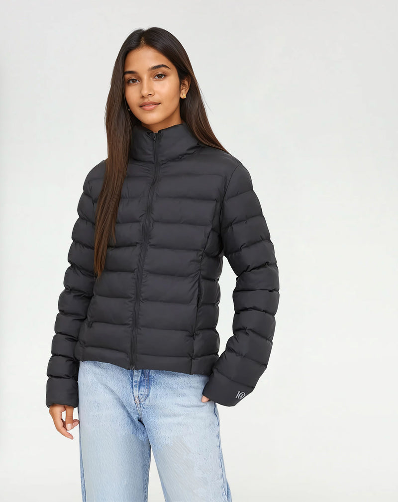Black Women's Water Resistant Puffer Jacket