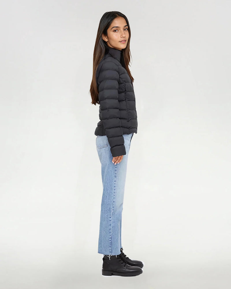 Black Women's Water Resistant Puffer Jacket