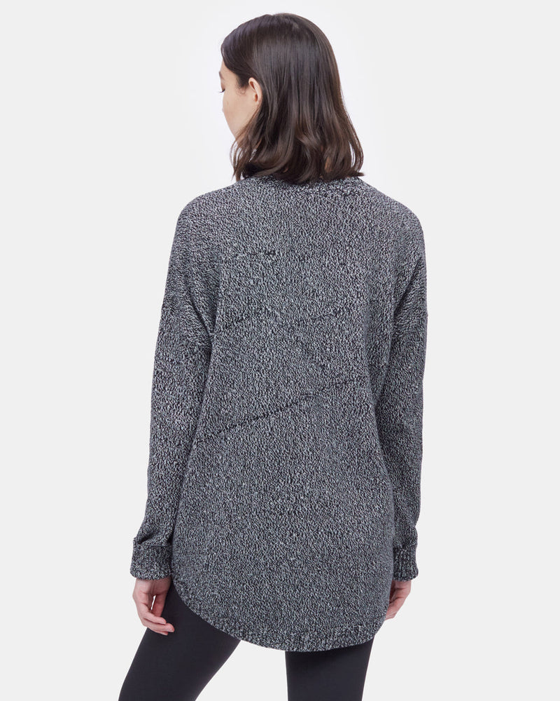 Black,White Women's Organic Cotton Knit Cardigan
