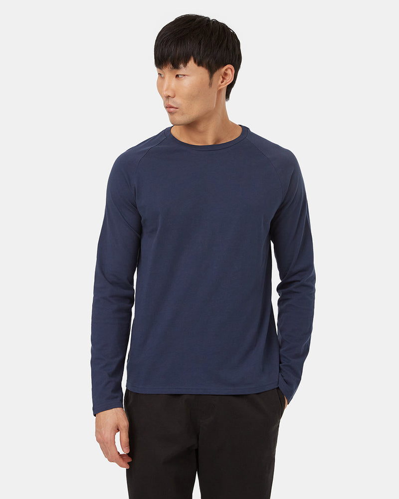 Blue-Cotton-Basic-Longsleeve-T-Shirt
