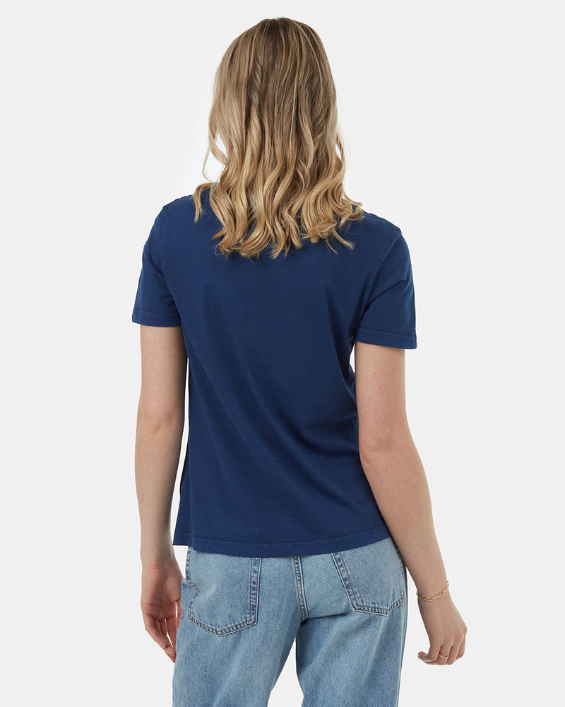 Blue-Sustainable-Regenerative-V-Neck-Tee