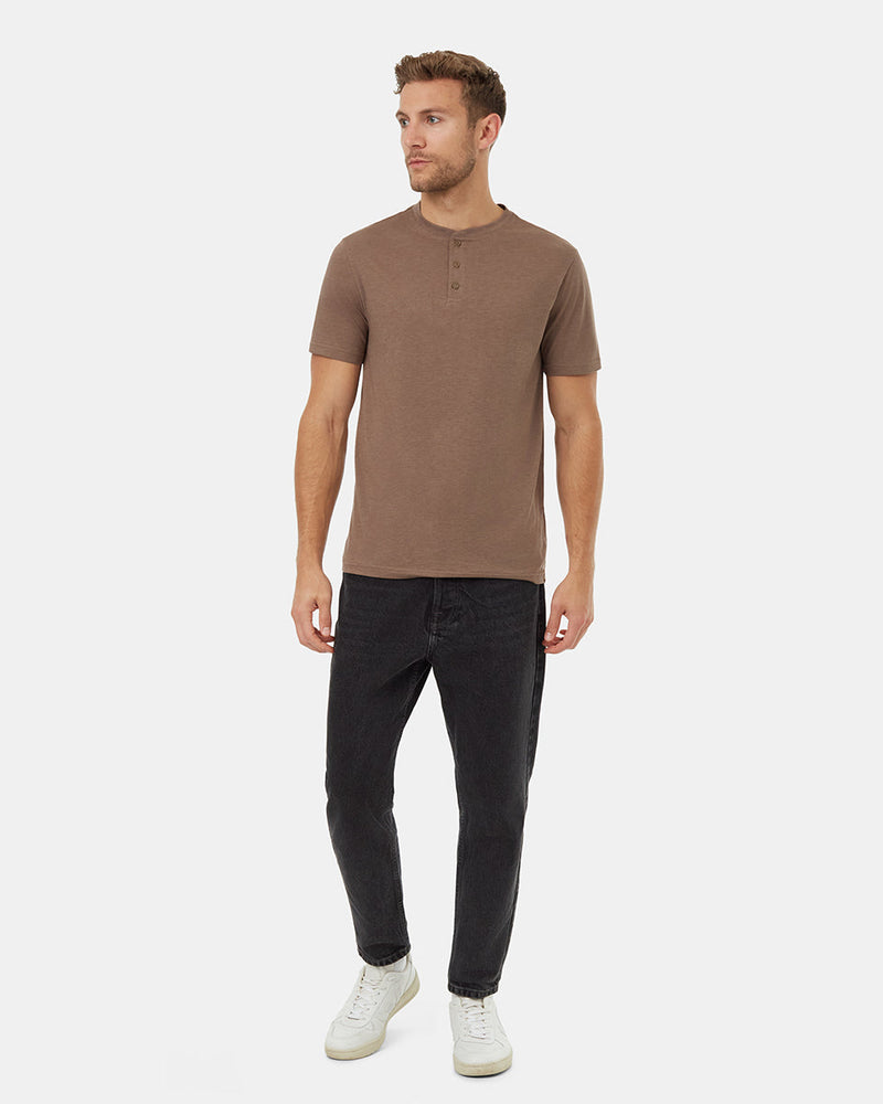Brown-Basic-Shortsleeve-Button-T-Shirt