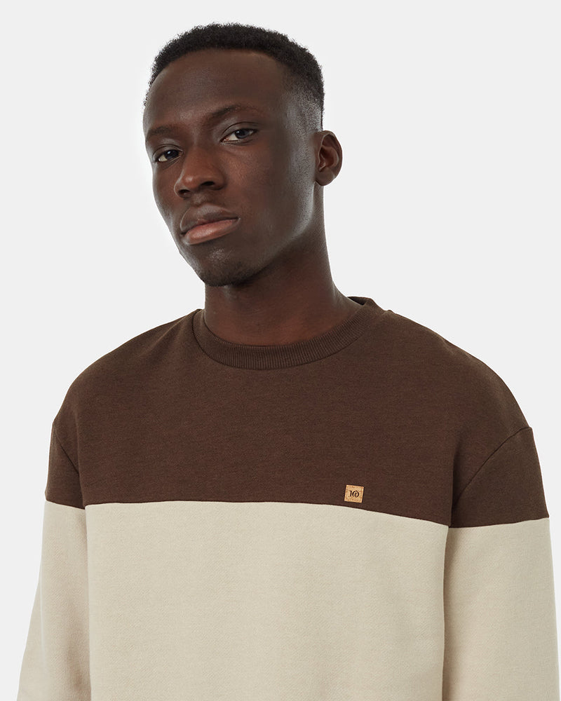 Brown-Oatmeal-Men_s-Stripe-Colour-Crew-Neck-Sweatshirt