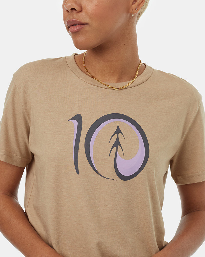 Brown-Recycled-Polyester-Graphic-T-Shirt