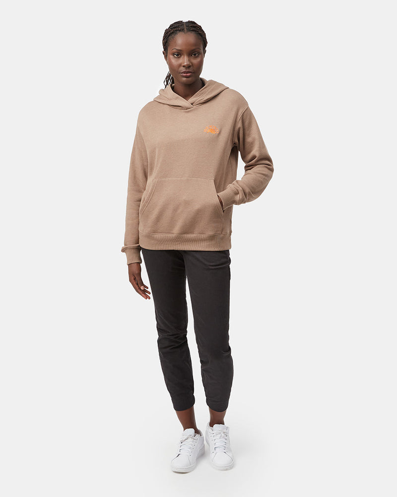 Brown Women's Eco-Friendly Graphic Hooded Pullover