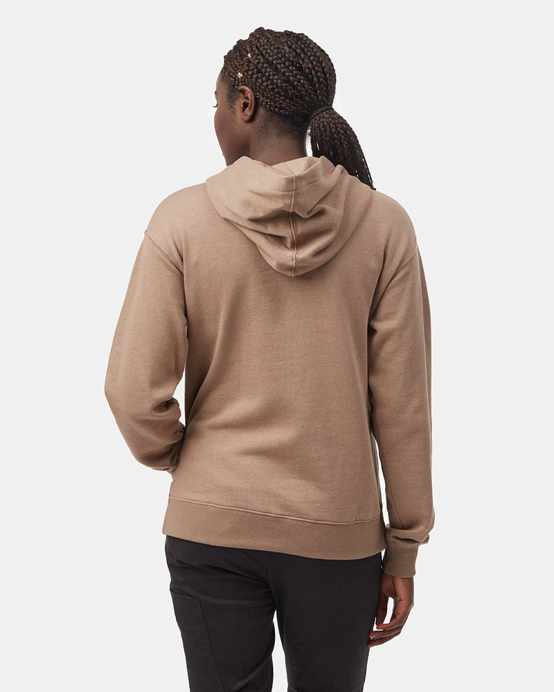 Brown Women's Eco-Friendly Graphic Hooded Pullover