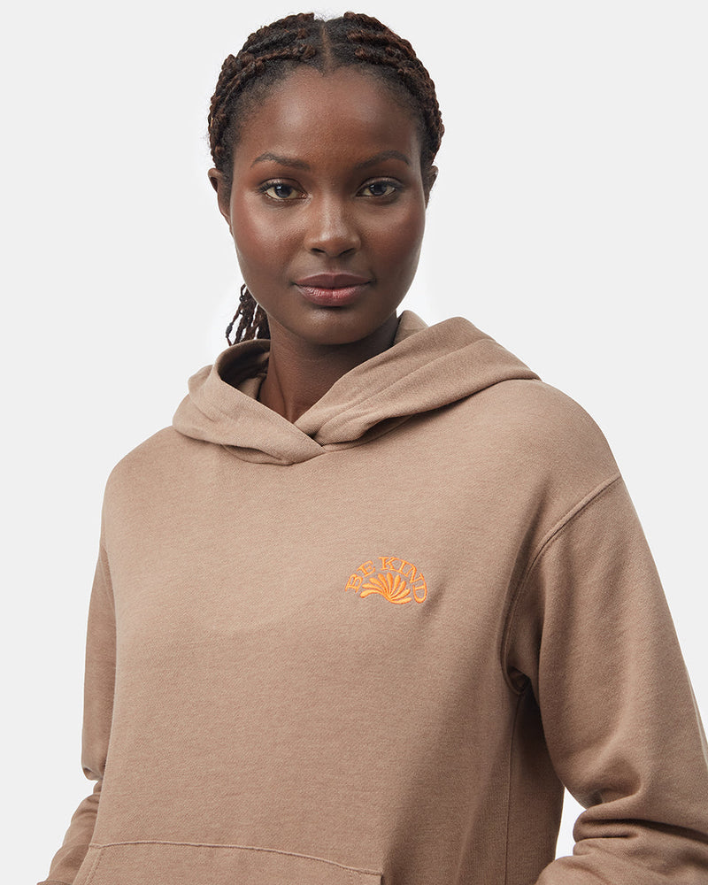 Brown Women's Eco-Friendly Graphic Hooded Pullover