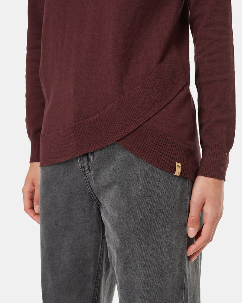 Burgundy-Women_s-Longsleeve-Crossover-Jumper