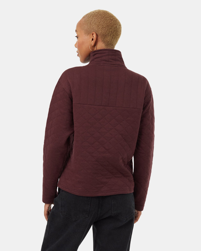 Burgundy-Women_s-Quarter-Zip-Sweatshirt