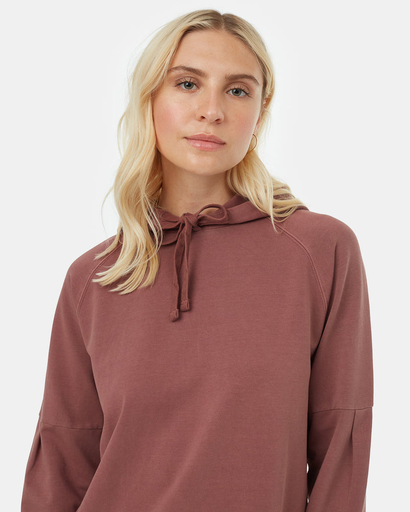 Red Fleece Pullover Oversized Hoodie Dress