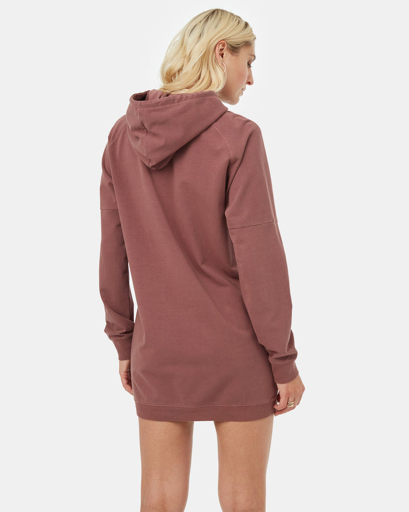 Red Fleece Pullover Oversized Hoodie Dress