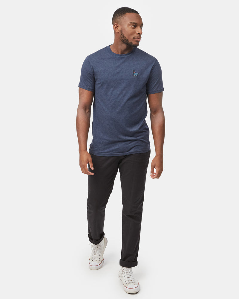 Mens-Blue-Crew-Neck-Graphic-Tee-