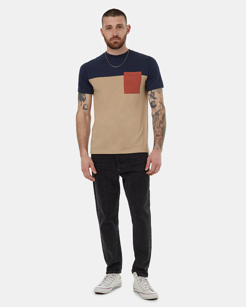 Multi-Recycled-Polyester-Crew-Neck-Color-Block-Tee