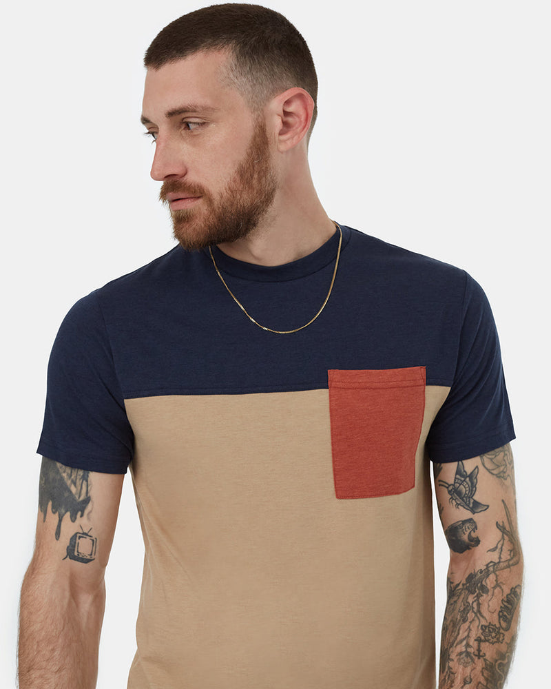 Multi-Recycled-Polyester-Crew-Neck-Color-Block-Tee