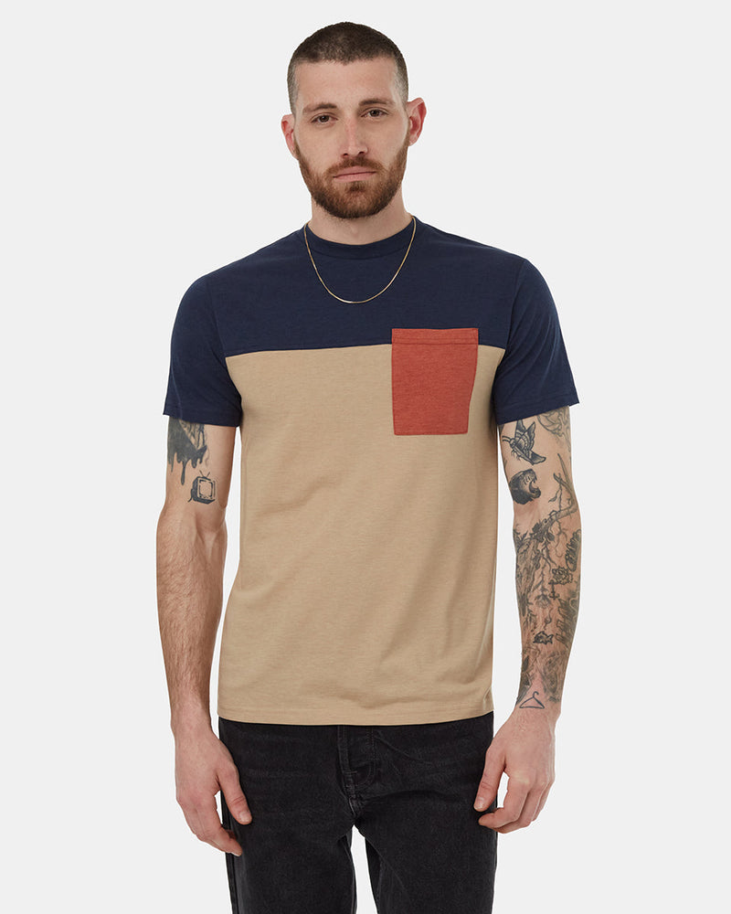 Multi-Recycled-Polyester-Crew-Neck-Color-Block-Tee
