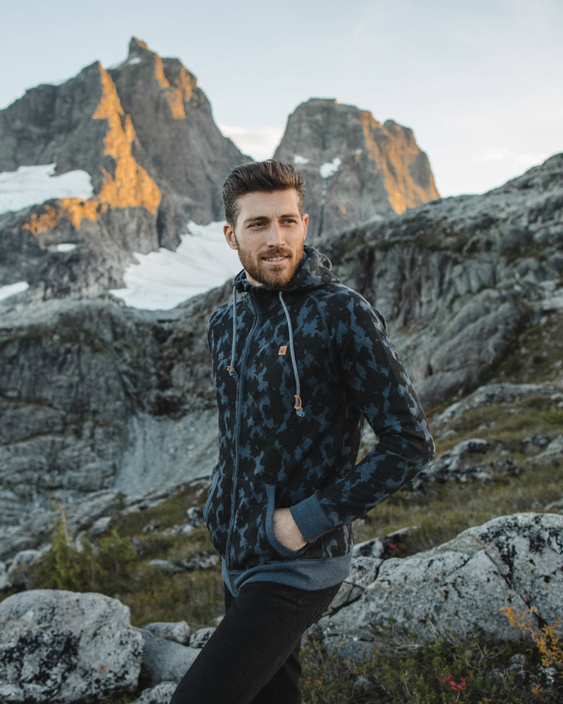 Blue Men's Eco-Friendly Zip-Up Hoodie