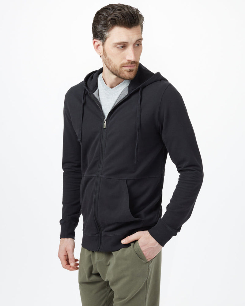 Black Organic Cotton Graphic Zip Up Hoodie