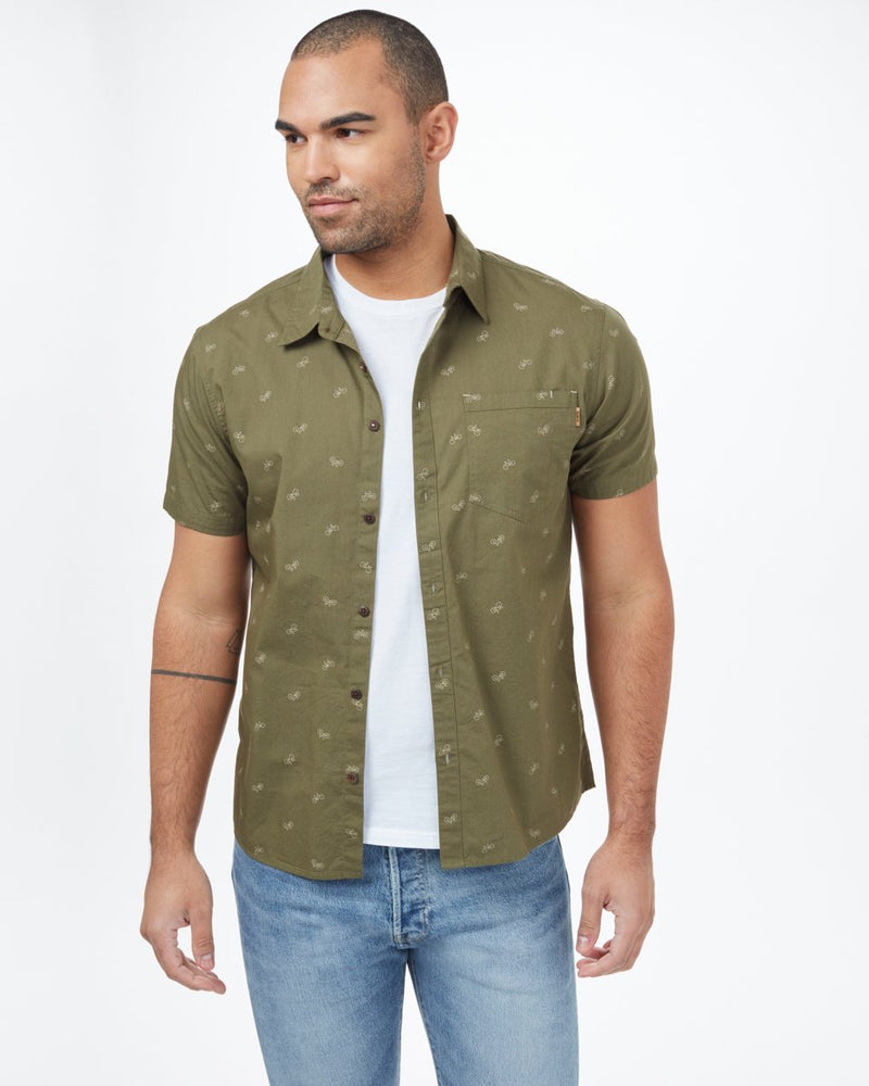 Green Men's Button Up Shirt
