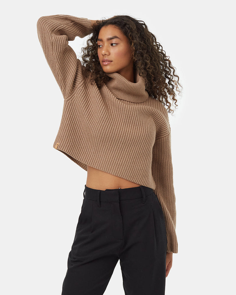 Womens_Brown_Turtleneck_Sweater