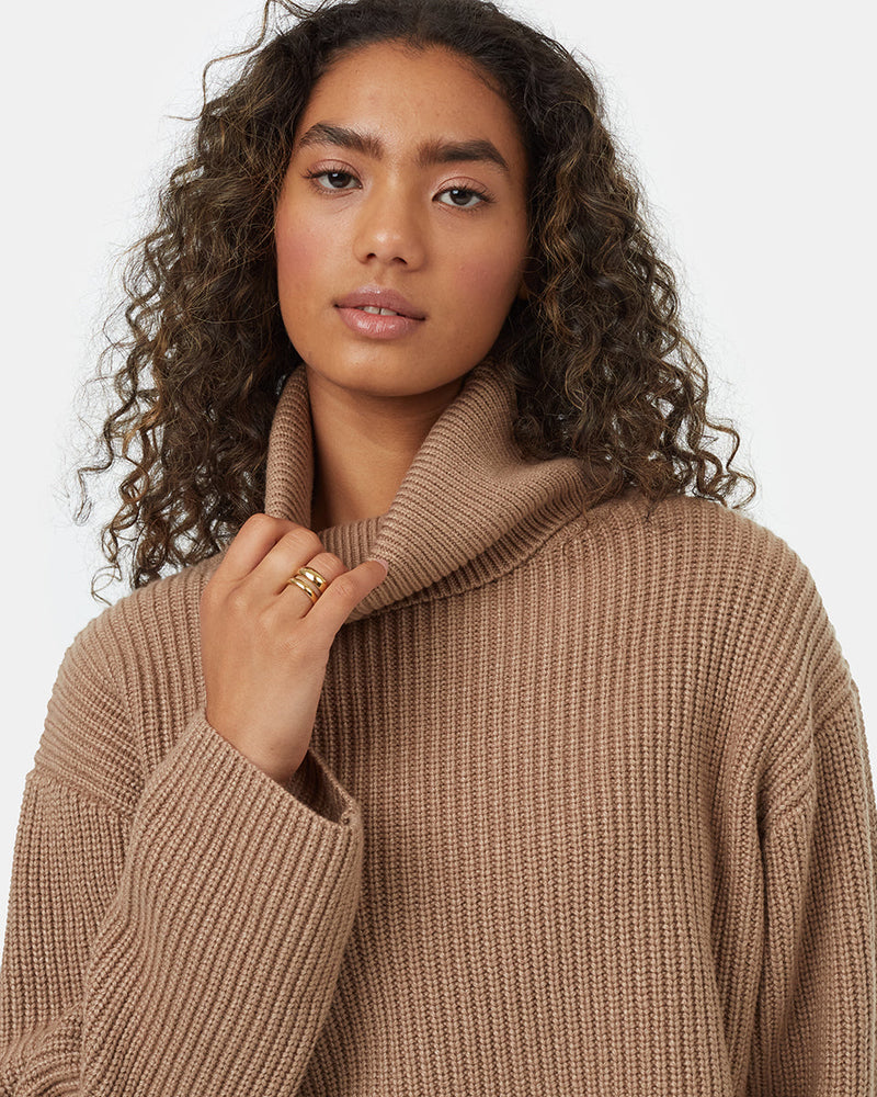 Womens_Brown_Turtleneck_Sweater