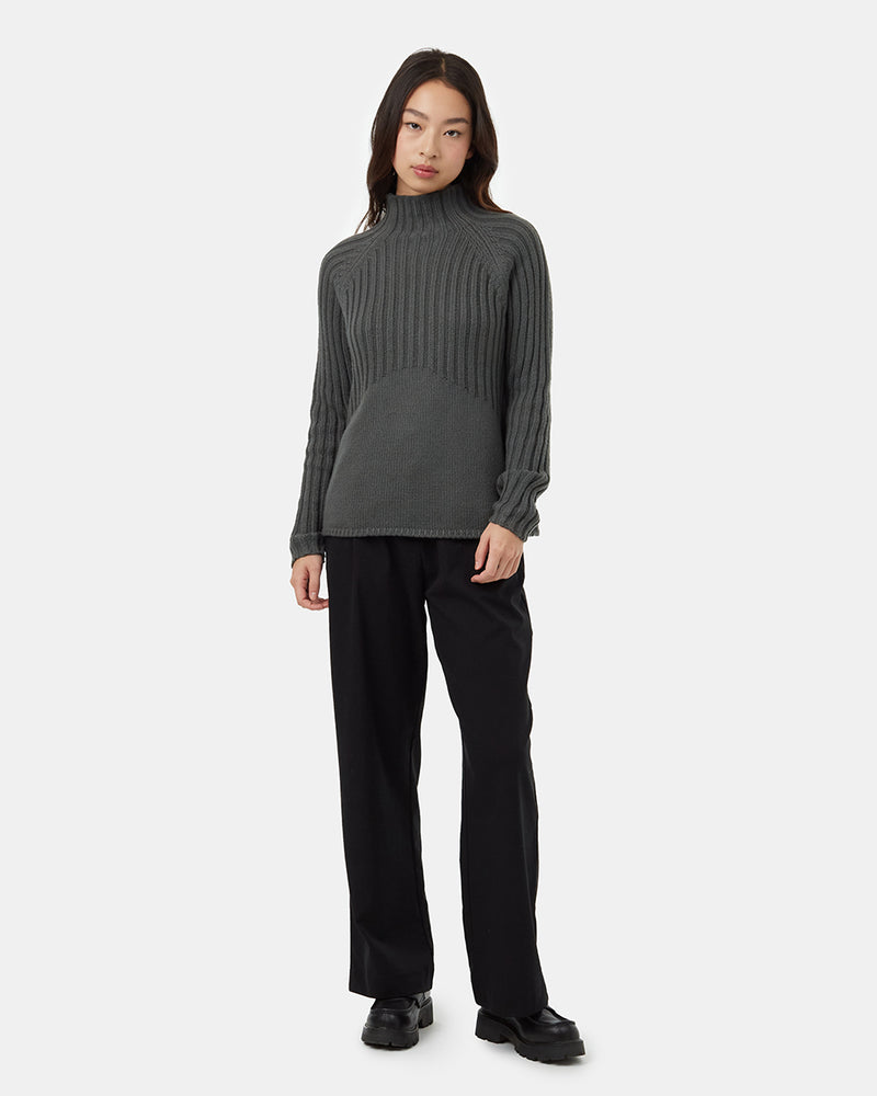 Womens-Mock-Neck-Knit-Sweater