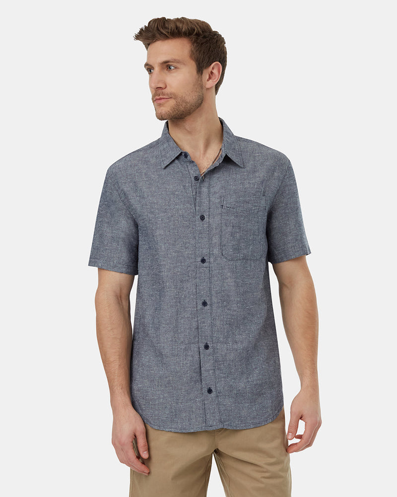 Men's Hemp Button Up Short Sleeve Shirt