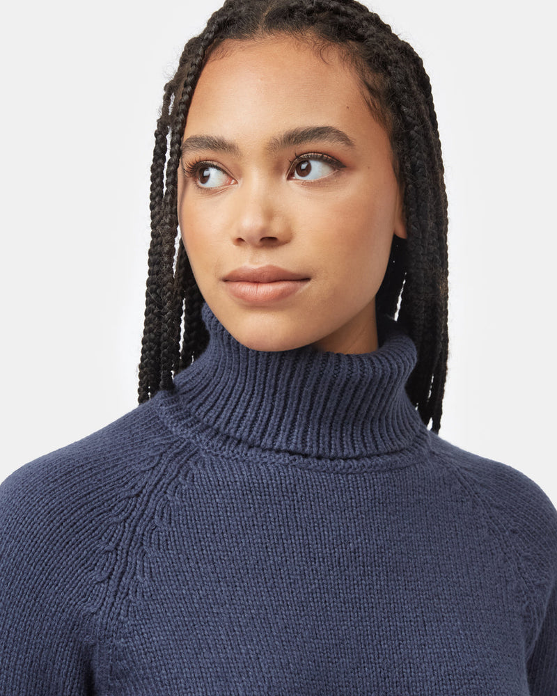 Women's Ribbed Wool Turtleneck